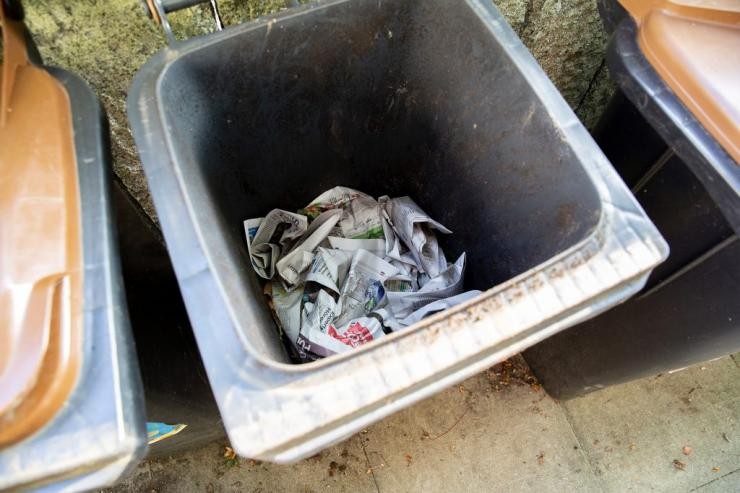 Biotonne mit Zeitungspapier Biotonne mit Zeitungspapier