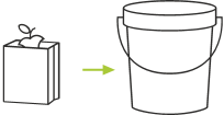  Icons Bringsystem Tüte und Eimer