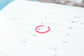 In einem Terminkalender ist ein Termin eingekreist